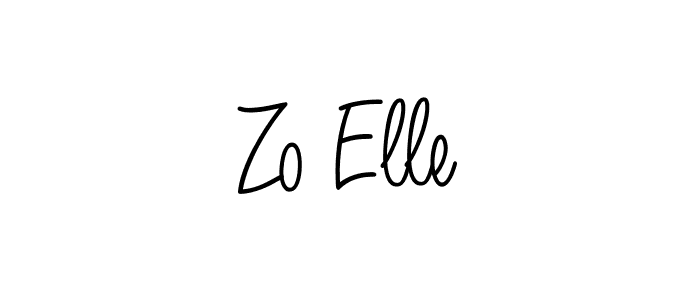 How to make Zo Elle name signature. Use Angelique-Rose-font-FFP style for creating short signs online. This is the latest handwritten sign. Zo Elle signature style 5 images and pictures png