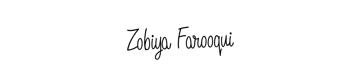 The best way (Angelique-Rose-font-FFP) to make a short signature is to pick only two or three words in your name. The name Zobiya Farooqui include a total of six letters. For converting this name. Zobiya Farooqui signature style 5 images and pictures png