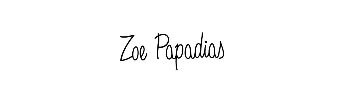 Use a signature maker to create a handwritten signature online. With this signature software, you can design (Angelique-Rose-font-FFP) your own signature for name Zoe Papadias. Zoe Papadias signature style 5 images and pictures png