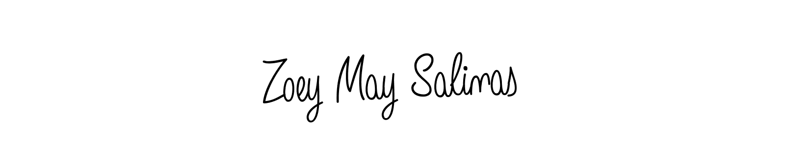 Make a beautiful signature design for name Zoey May Salinas. With this signature (Angelique-Rose-font-FFP) style, you can create a handwritten signature for free. Zoey May Salinas signature style 5 images and pictures png