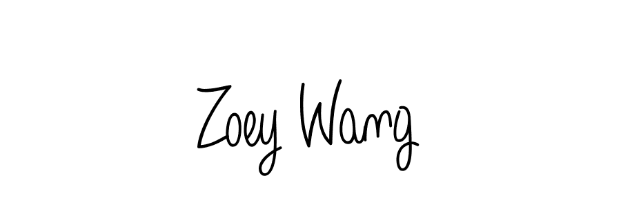 Make a beautiful signature design for name Zoey Wang. With this signature (Angelique-Rose-font-FFP) style, you can create a handwritten signature for free. Zoey Wang signature style 5 images and pictures png