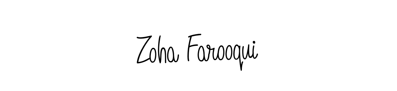 The best way (Angelique-Rose-font-FFP) to make a short signature is to pick only two or three words in your name. The name Zoha Farooqui include a total of six letters. For converting this name. Zoha Farooqui signature style 5 images and pictures png