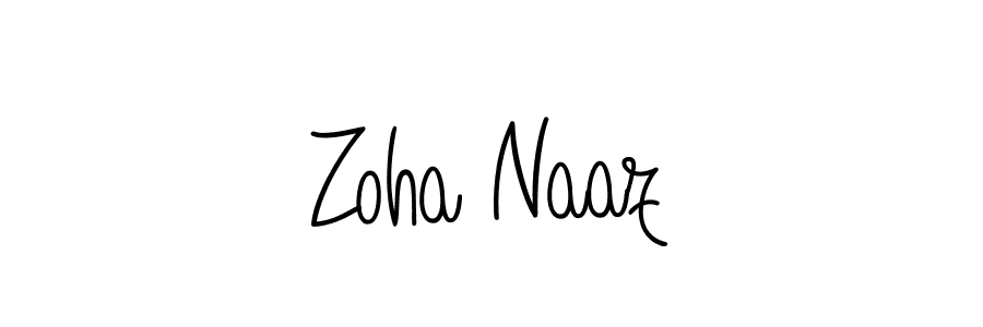 You should practise on your own different ways (Angelique-Rose-font-FFP) to write your name (Zoha Naaz) in signature. don't let someone else do it for you. Zoha Naaz signature style 5 images and pictures png