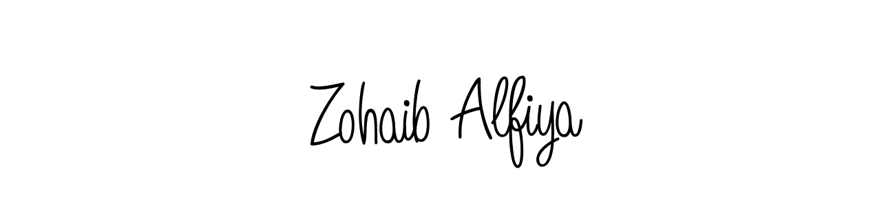 How to make Zohaib Alfiya name signature. Use Angelique-Rose-font-FFP style for creating short signs online. This is the latest handwritten sign. Zohaib Alfiya signature style 5 images and pictures png