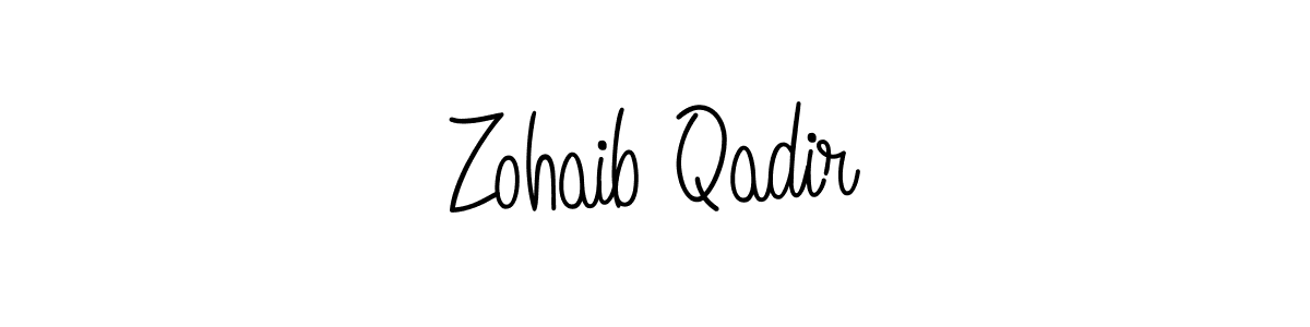 You should practise on your own different ways (Angelique-Rose-font-FFP) to write your name (Zohaib Qadir) in signature. don't let someone else do it for you. Zohaib Qadir signature style 5 images and pictures png