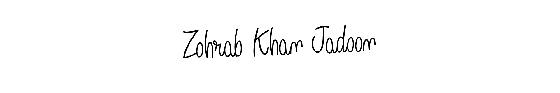 Use a signature maker to create a handwritten signature online. With this signature software, you can design (Angelique-Rose-font-FFP) your own signature for name Zohrab Khan Jadoon. Zohrab Khan Jadoon signature style 5 images and pictures png