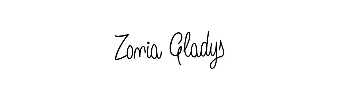You should practise on your own different ways (Angelique-Rose-font-FFP) to write your name (Zonia Gladys) in signature. don't let someone else do it for you. Zonia Gladys signature style 5 images and pictures png