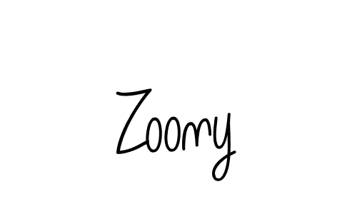 Make a beautiful signature design for name Zoony. With this signature (Angelique-Rose-font-FFP) style, you can create a handwritten signature for free. Zoony signature style 5 images and pictures png