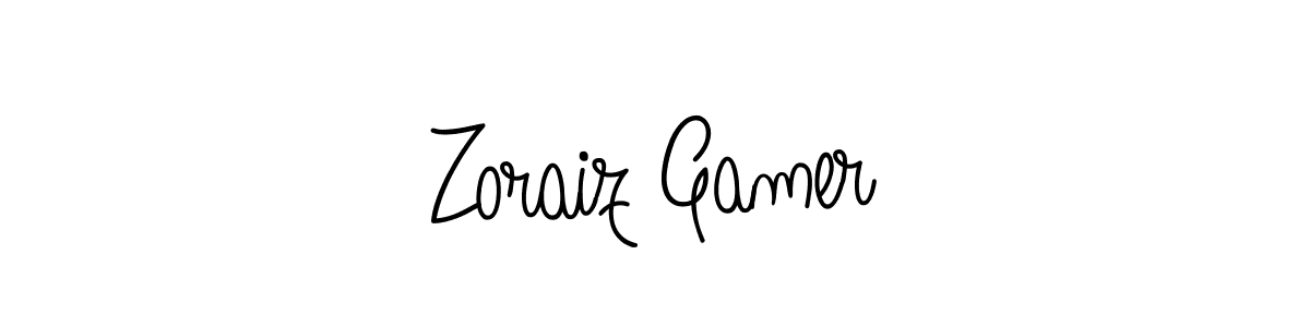 Create a beautiful signature design for name Zoraiz Gamer. With this signature (Angelique-Rose-font-FFP) fonts, you can make a handwritten signature for free. Zoraiz Gamer signature style 5 images and pictures png