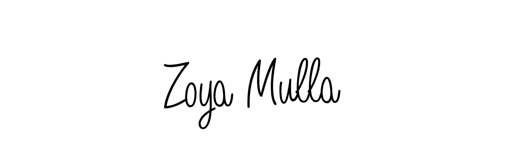 Zoya Mulla stylish signature style. Best Handwritten Sign (Angelique-Rose-font-FFP) for my name. Handwritten Signature Collection Ideas for my name Zoya Mulla. Zoya Mulla signature style 5 images and pictures png