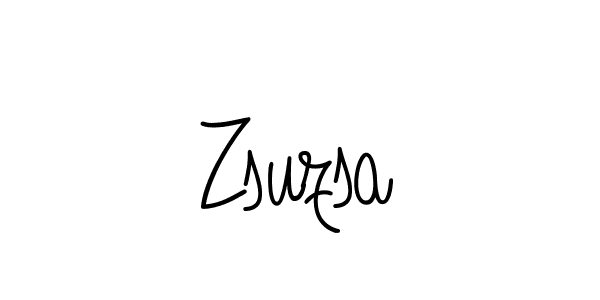 How to make Zsuzsa name signature. Use Angelique-Rose-font-FFP style for creating short signs online. This is the latest handwritten sign. Zsuzsa signature style 5 images and pictures png