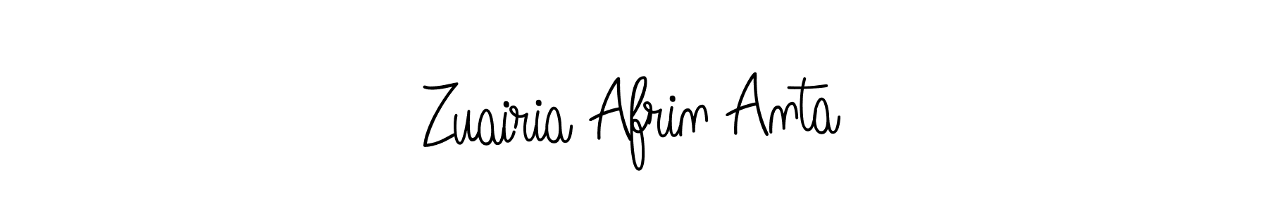 Create a beautiful signature design for name Zuairia Afrin Anta. With this signature (Angelique-Rose-font-FFP) fonts, you can make a handwritten signature for free. Zuairia Afrin Anta signature style 5 images and pictures png