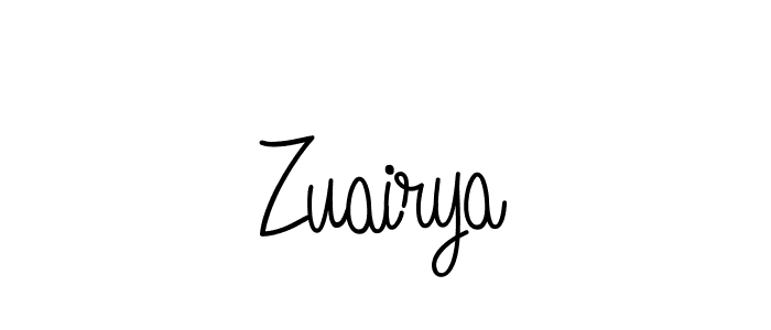 How to make Zuairya name signature. Use Angelique-Rose-font-FFP style for creating short signs online. This is the latest handwritten sign. Zuairya signature style 5 images and pictures png