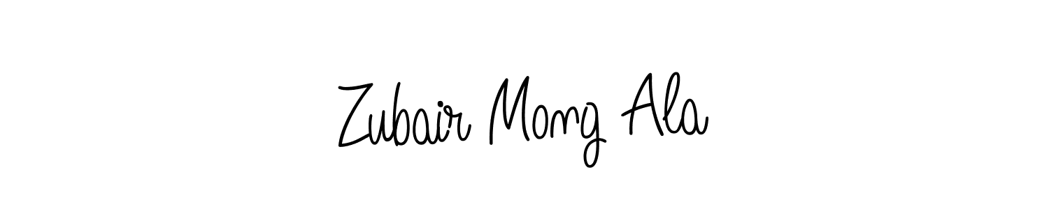 Make a beautiful signature design for name Zubair Mong Ala. With this signature (Angelique-Rose-font-FFP) style, you can create a handwritten signature for free. Zubair Mong Ala signature style 5 images and pictures png