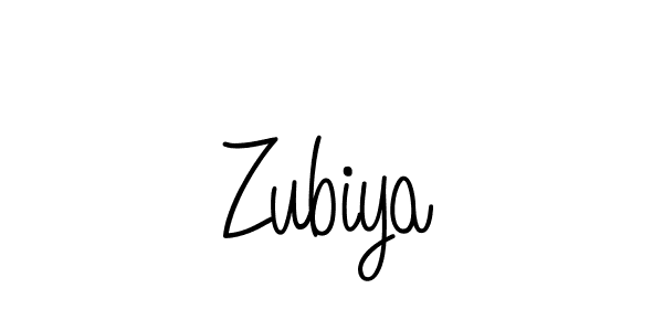 Use a signature maker to create a handwritten signature online. With this signature software, you can design (Angelique-Rose-font-FFP) your own signature for name Zubiya. Zubiya signature style 5 images and pictures png