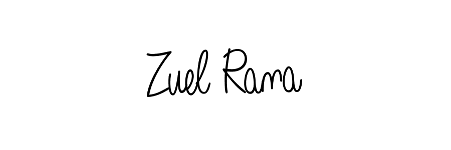 How to make Zuel Rana name signature. Use Angelique-Rose-font-FFP style for creating short signs online. This is the latest handwritten sign. Zuel Rana signature style 5 images and pictures png