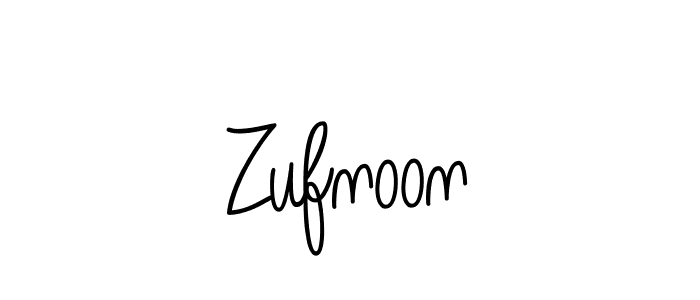 Make a beautiful signature design for name Zufnoon. With this signature (Angelique-Rose-font-FFP) style, you can create a handwritten signature for free. Zufnoon signature style 5 images and pictures png
