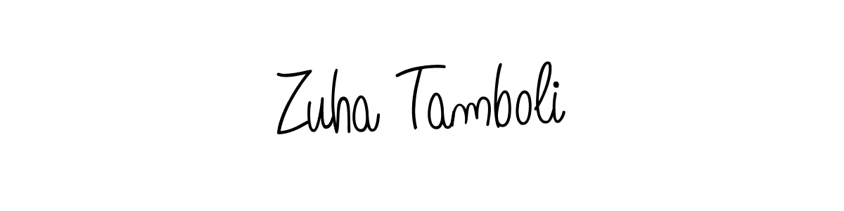 How to make Zuha Tamboli signature? Angelique-Rose-font-FFP is a professional autograph style. Create handwritten signature for Zuha Tamboli name. Zuha Tamboli signature style 5 images and pictures png