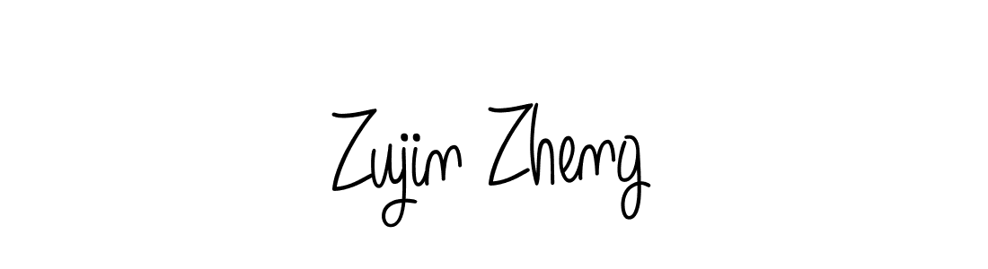 How to make Zujin Zheng name signature. Use Angelique-Rose-font-FFP style for creating short signs online. This is the latest handwritten sign. Zujin Zheng signature style 5 images and pictures png