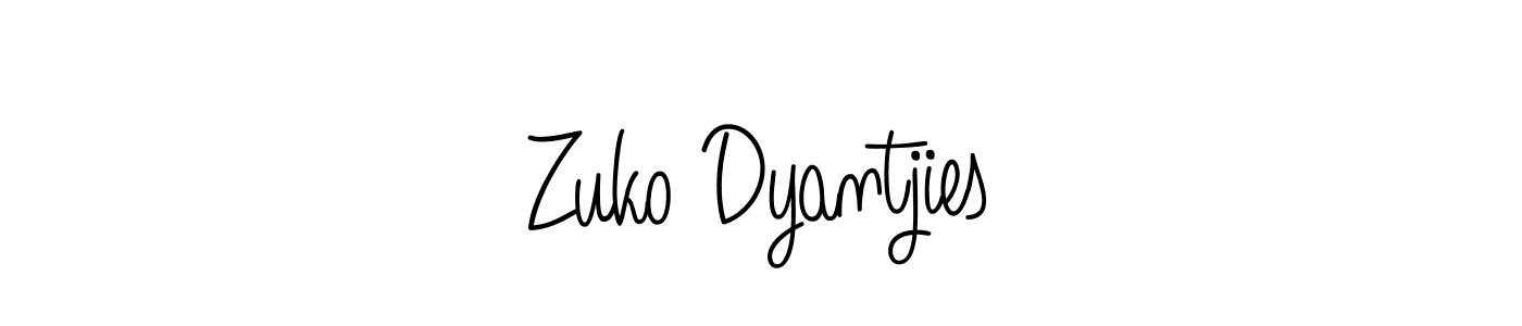 How to make Zuko Dyantjies name signature. Use Angelique-Rose-font-FFP style for creating short signs online. This is the latest handwritten sign. Zuko Dyantjies signature style 5 images and pictures png