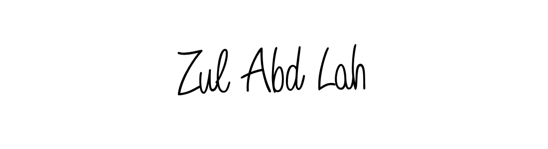 Design your own signature with our free online signature maker. With this signature software, you can create a handwritten (Angelique-Rose-font-FFP) signature for name Zul Abd Lah. Zul Abd Lah signature style 5 images and pictures png