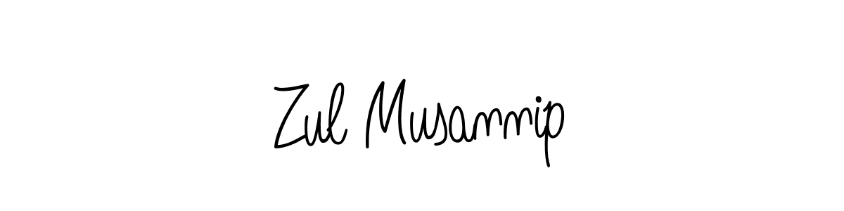 You should practise on your own different ways (Angelique-Rose-font-FFP) to write your name (Zul Musannip) in signature. don't let someone else do it for you. Zul Musannip signature style 5 images and pictures png