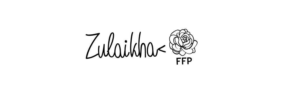 How to make Zulaikha<3 signature? Angelique-Rose-font-FFP is a professional autograph style. Create handwritten signature for Zulaikha<3 name. Zulaikha<3 signature style 5 images and pictures png