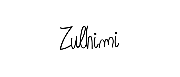 How to make Zulhimi name signature. Use Angelique-Rose-font-FFP style for creating short signs online. This is the latest handwritten sign. Zulhimi signature style 5 images and pictures png