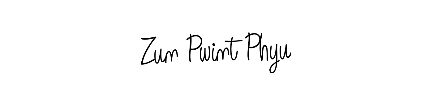 Zun Pwint Phyu stylish signature style. Best Handwritten Sign (Angelique-Rose-font-FFP) for my name. Handwritten Signature Collection Ideas for my name Zun Pwint Phyu. Zun Pwint Phyu signature style 5 images and pictures png