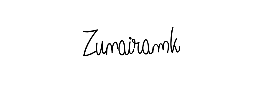 Make a beautiful signature design for name Zunairamk. With this signature (Angelique-Rose-font-FFP) style, you can create a handwritten signature for free. Zunairamk signature style 5 images and pictures png