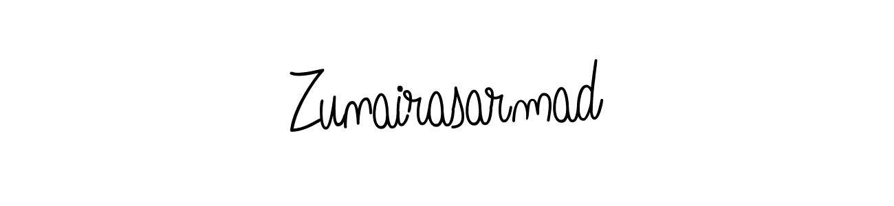 Zunairasarmad stylish signature style. Best Handwritten Sign (Angelique-Rose-font-FFP) for my name. Handwritten Signature Collection Ideas for my name Zunairasarmad. Zunairasarmad signature style 5 images and pictures png
