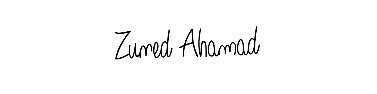 How to make Zuned Ahamad signature? Angelique-Rose-font-FFP is a professional autograph style. Create handwritten signature for Zuned Ahamad name. Zuned Ahamad signature style 5 images and pictures png