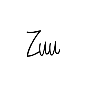 Make a beautiful signature design for name Zuu. With this signature (Angelique-Rose-font-FFP) style, you can create a handwritten signature for free. Zuu signature style 5 images and pictures png