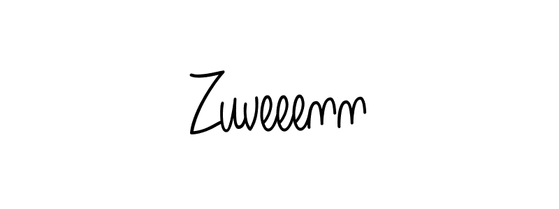 Use a signature maker to create a handwritten signature online. With this signature software, you can design (Angelique-Rose-font-FFP) your own signature for name Zuveeenn. Zuveeenn signature style 5 images and pictures png