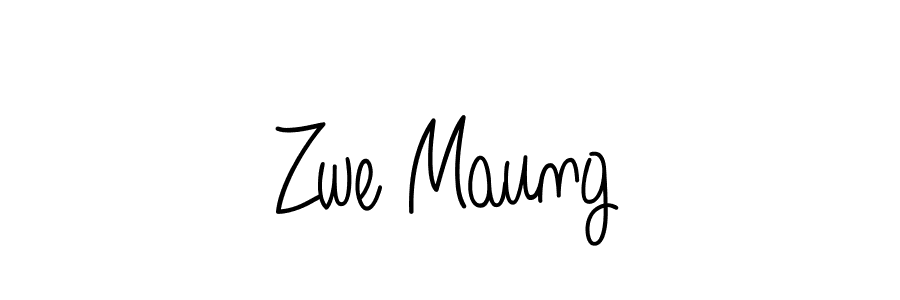 The best way (Angelique-Rose-font-FFP) to make a short signature is to pick only two or three words in your name. The name Zwe Maung include a total of six letters. For converting this name. Zwe Maung signature style 5 images and pictures png