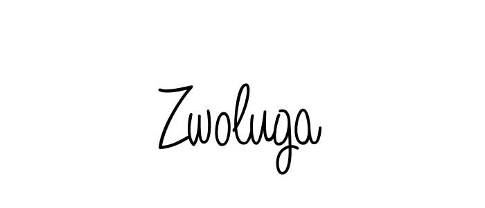 How to make Zwoluga name signature. Use Angelique-Rose-font-FFP style for creating short signs online. This is the latest handwritten sign. Zwoluga signature style 5 images and pictures png