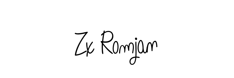 Use a signature maker to create a handwritten signature online. With this signature software, you can design (Angelique-Rose-font-FFP) your own signature for name Zx Romjan. Zx Romjan signature style 5 images and pictures png