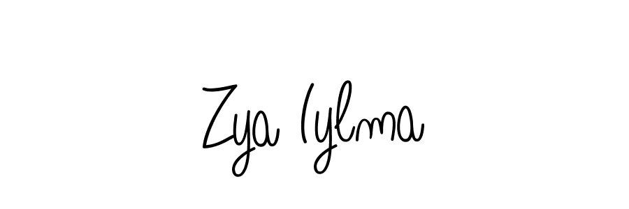 Use a signature maker to create a handwritten signature online. With this signature software, you can design (Angelique-Rose-font-FFP) your own signature for name Zya Iylma. Zya Iylma signature style 5 images and pictures png