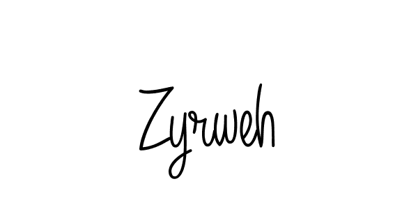 How to make Zyrweh name signature. Use Angelique-Rose-font-FFP style for creating short signs online. This is the latest handwritten sign. Zyrweh signature style 5 images and pictures png