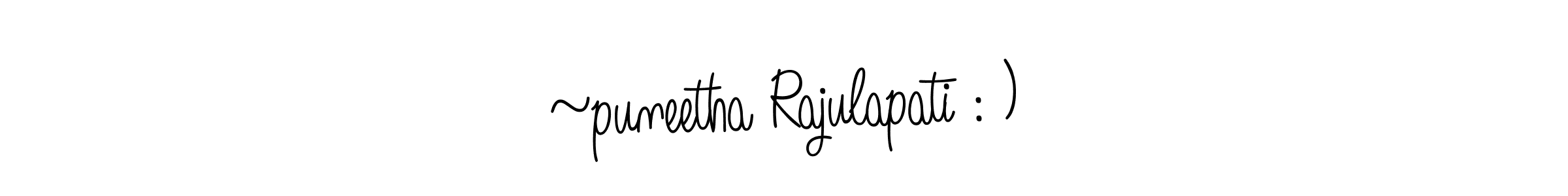 Design your own signature with our free online signature maker. With this signature software, you can create a handwritten (Angelique-Rose-font-FFP) signature for name ~puneetha Rajulapati : ). ~puneetha Rajulapati : ) signature style 5 images and pictures png