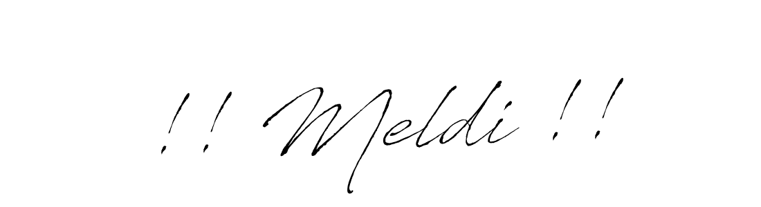 How to make !! Meldi !! signature? Antro_Vectra is a professional autograph style. Create handwritten signature for !! Meldi !! name. !! Meldi !! signature style 6 images and pictures png