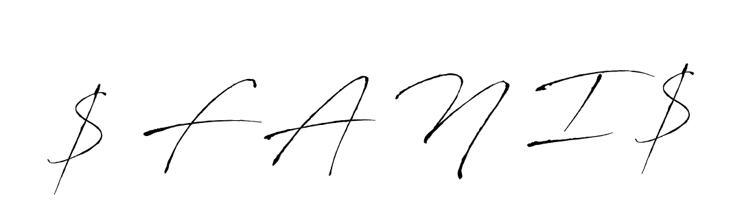 This is the best signature style for the $ F A N I $ name. Also you like these signature font (Antro_Vectra). Mix name signature. $ F A N I $ signature style 6 images and pictures png