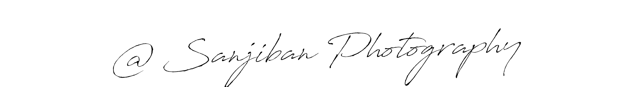 Make a beautiful signature design for name @ Sanjiban Photography. With this signature (Antro_Vectra) style, you can create a handwritten signature for free. @ Sanjiban Photography signature style 6 images and pictures png