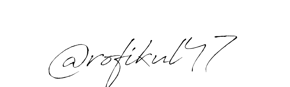 Antro_Vectra is a professional signature style that is perfect for those who want to add a touch of class to their signature. It is also a great choice for those who want to make their signature more unique. Get @rofikul47 name to fancy signature for free. @rofikul47 signature style 6 images and pictures png