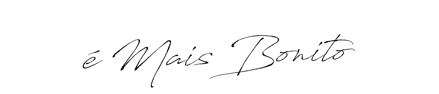 Similarly Antro_Vectra is the best handwritten signature design. Signature creator online .You can use it as an online autograph creator for name é Mais Bonito. é Mais Bonito signature style 6 images and pictures png