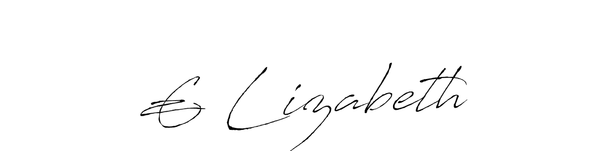 How to make € Lizabeth name signature. Use Antro_Vectra style for creating short signs online. This is the latest handwritten sign. € Lizabeth signature style 6 images and pictures png