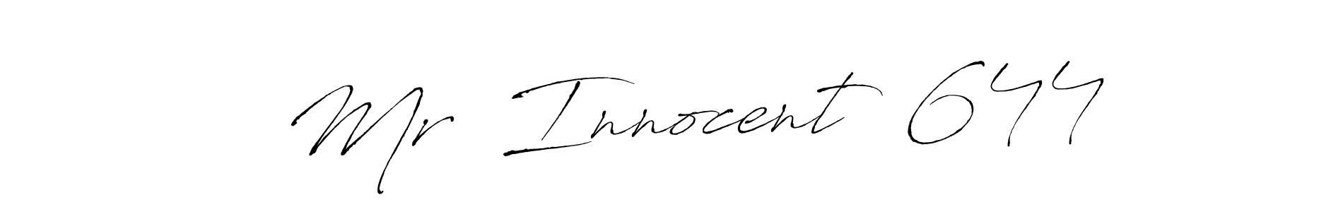 Use a signature maker to create a handwritten signature online. With this signature software, you can design (Antro_Vectra) your own signature for name   Mr  Innocent  644.   Mr  Innocent  644 signature style 6 images and pictures png