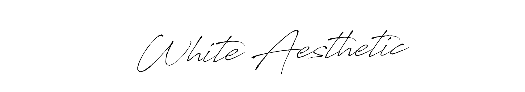 Design your own signature with our free online signature maker. With this signature software, you can create a handwritten (Antro_Vectra) signature for name   White Aesthetic.   White Aesthetic signature style 6 images and pictures png