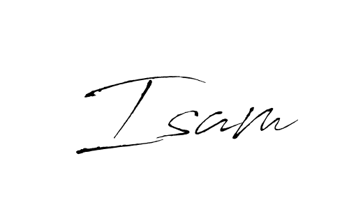 Create a beautiful signature design for name  Isam. With this signature (Antro_Vectra) fonts, you can make a handwritten signature for free.  Isam signature style 6 images and pictures png