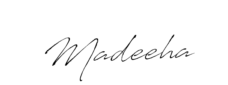 Make a beautiful signature design for name  Madeeha. With this signature (Antro_Vectra) style, you can create a handwritten signature for free.  Madeeha signature style 6 images and pictures png